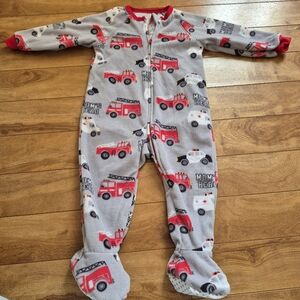 The Children’s Place Boy’s Grey Firetruck & Ambulance Sleeper – Size 12–18 Month